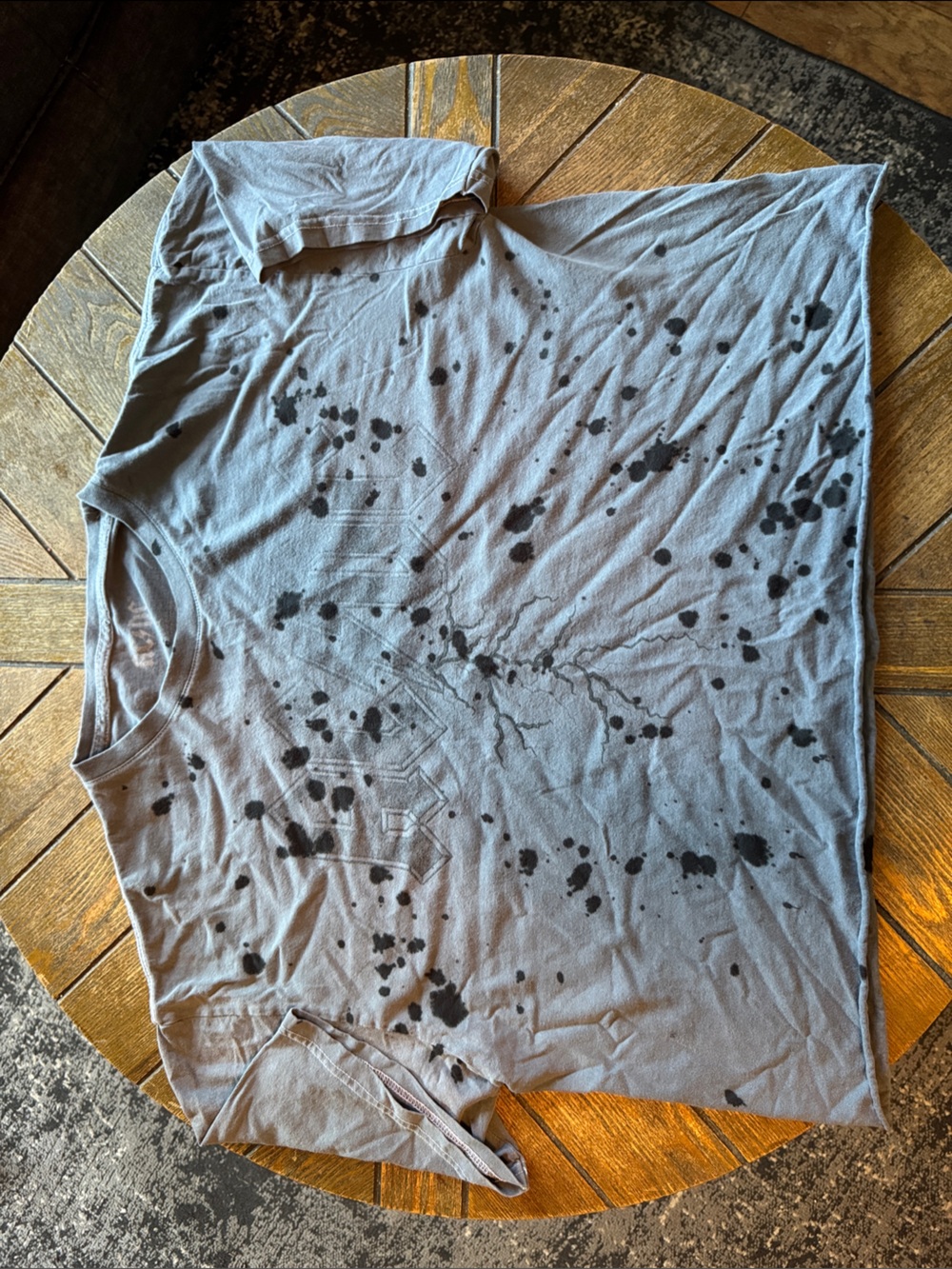 AC/DC Gray Tee with Black Splatter